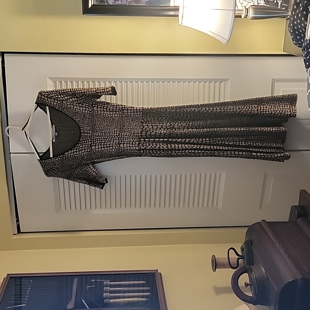 Knit sweater dress, snakeskin print, size small